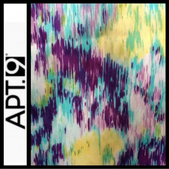 Apt 9 Tie Waist Sleeveless Watercolor Blouse - Picture 2 of 6